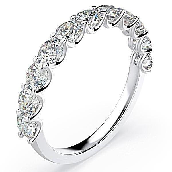 Diamond Semi Eternity Ring Band 18K Gold (1.10 ct. tw.) - Thenetjeweler