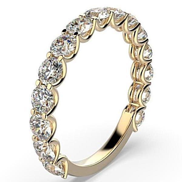 Round Diamond Semi Eternity Ring 18K Gold (1.50 ct. tw.) - Thenetjeweler
