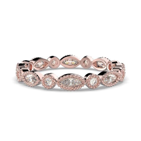 Milgrain Marquise and Dot Diamond Eternity Ring Band 18K White Gold - Thenetjeweler