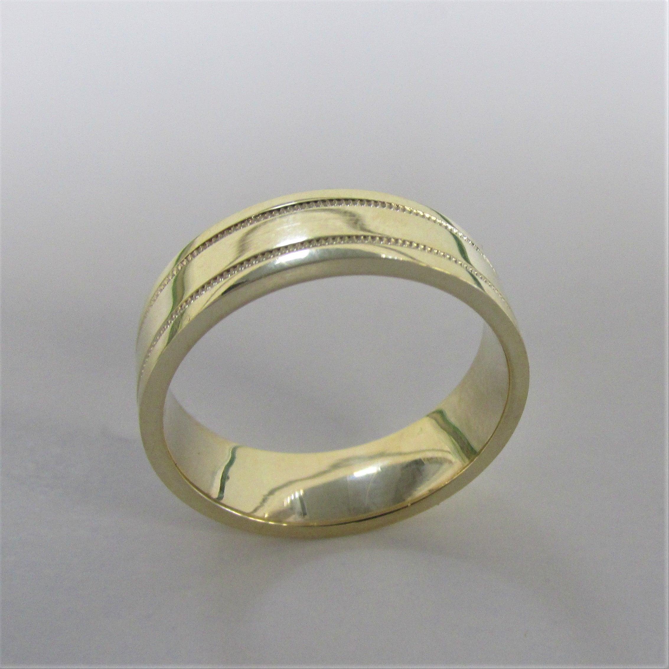 Matching Wedding Bands Set 14K Gold - Thenetjeweler