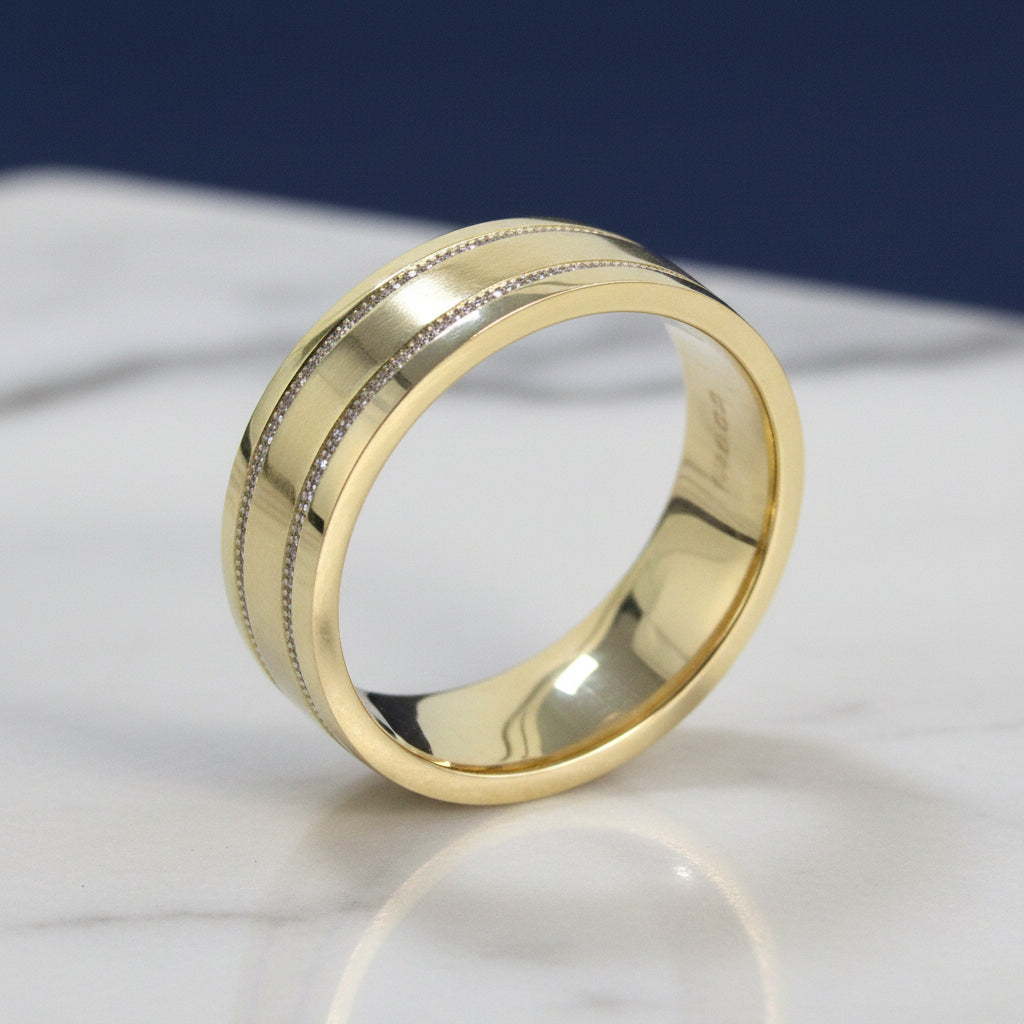 Matching Wedding Bands Set 14K Gold