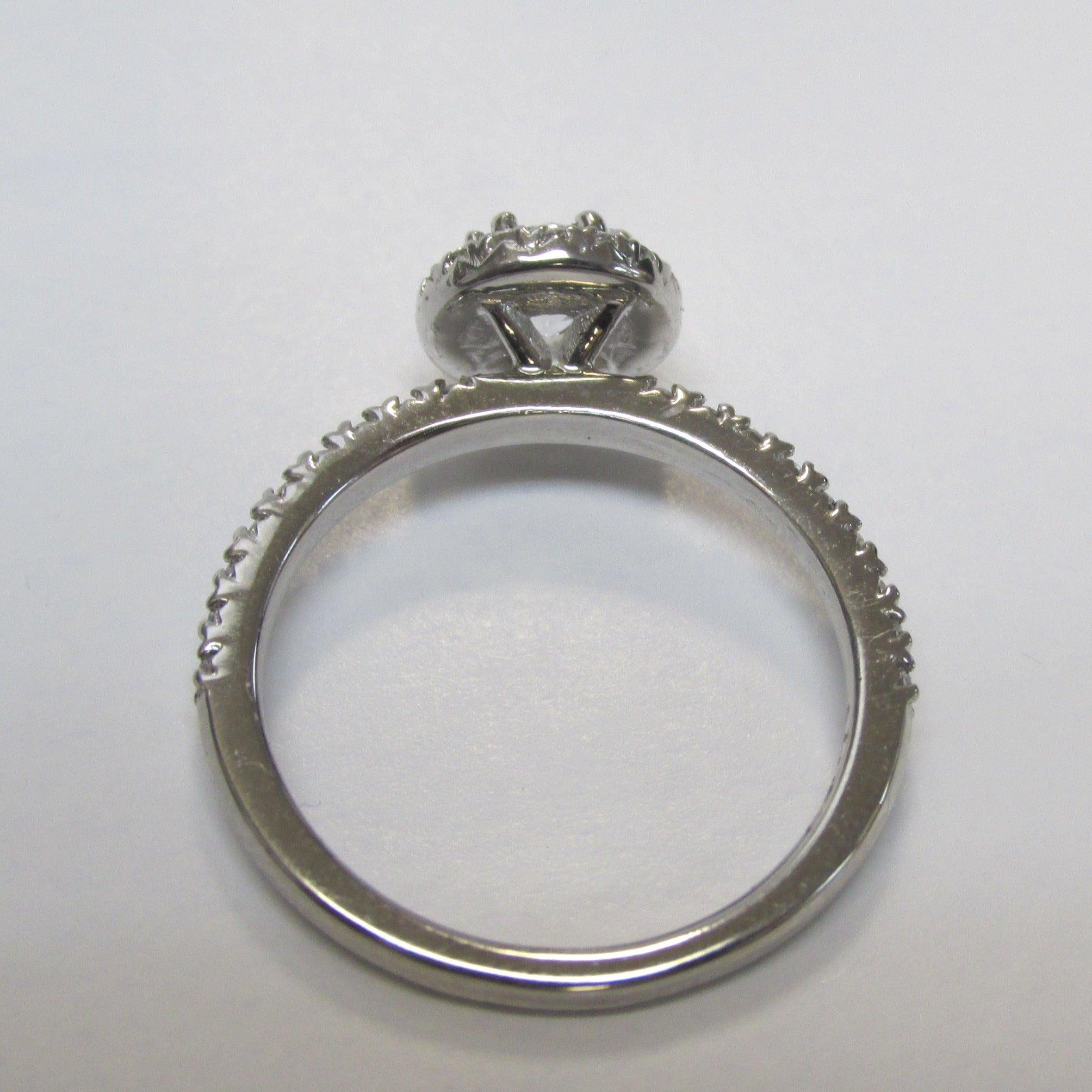 Round Lab Grown Diamond Halo Engagement Ring 0.76 ct - Thenetjeweler