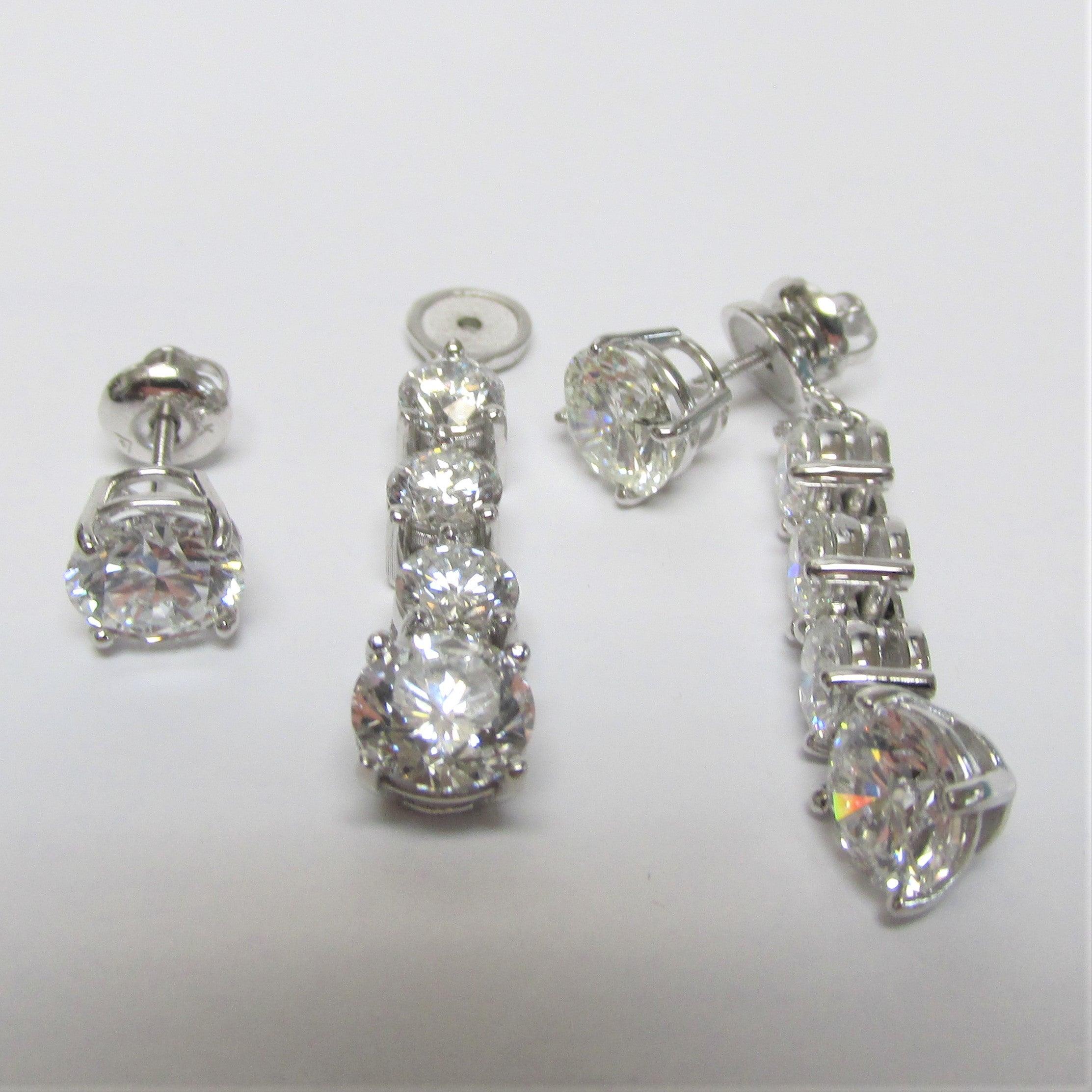 Lab Diamond Drop Earring with Jackets 13.0 carats - Thenetjeweler