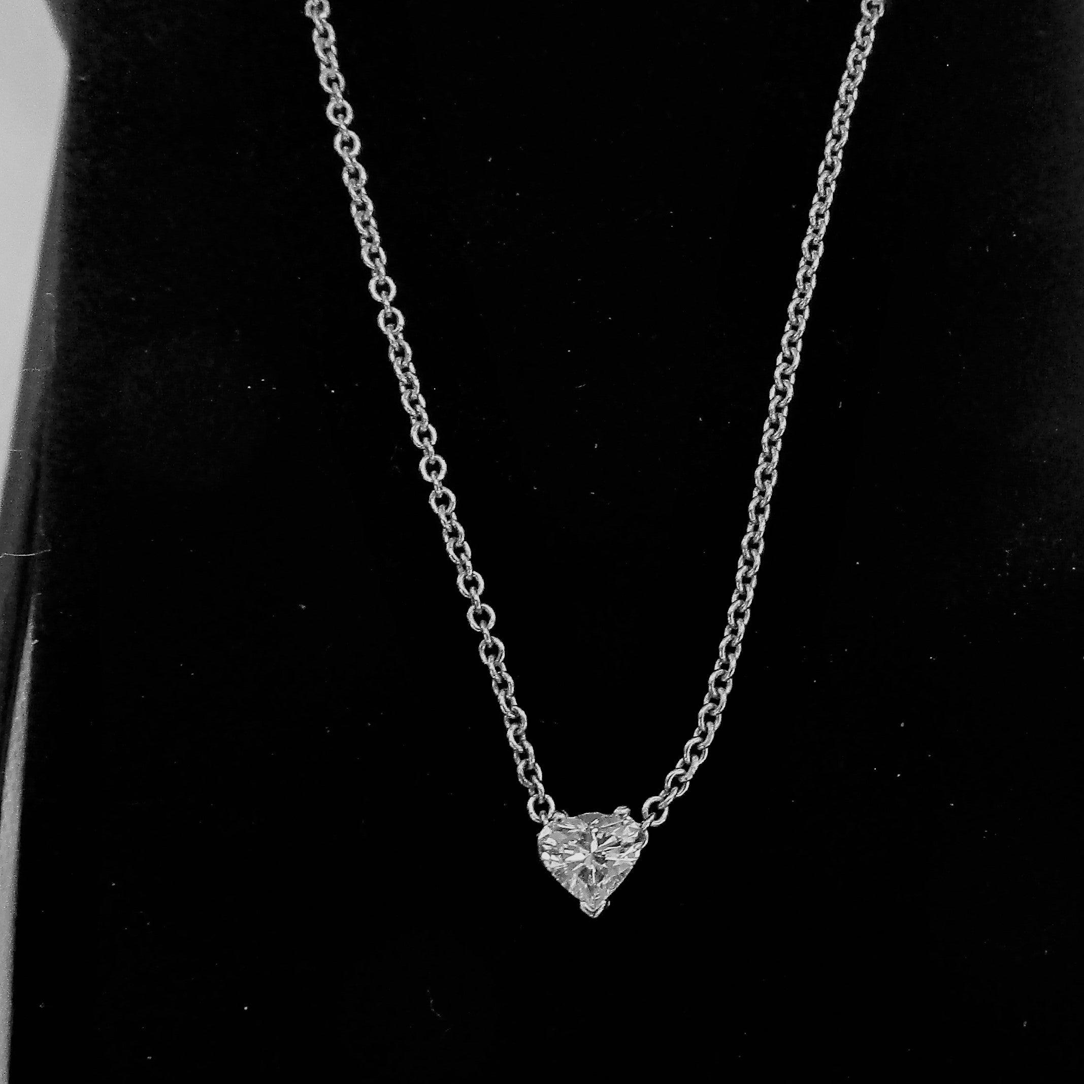 Mini Diamond Heart Solitaire Necklace - Thenetjeweler