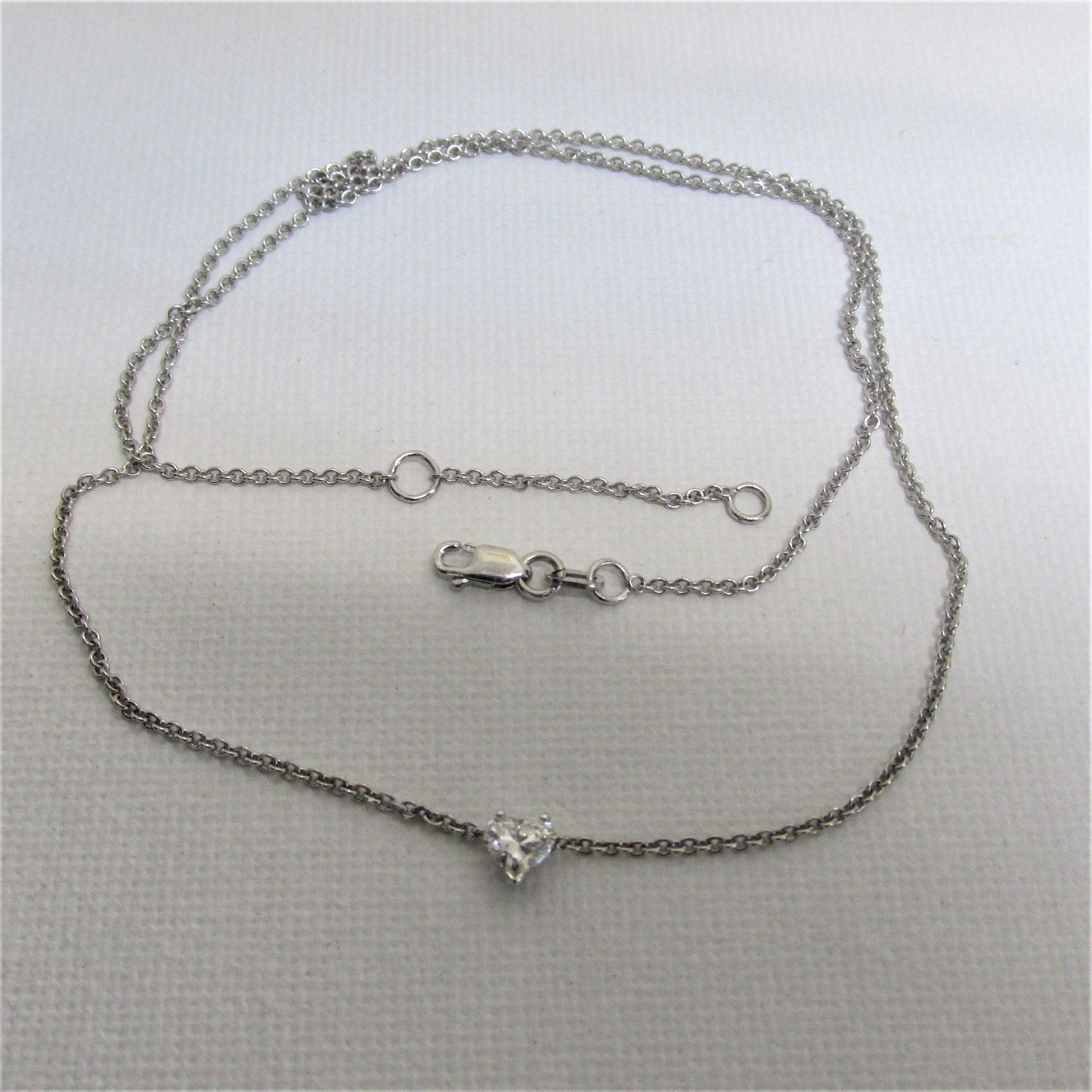 Mini Diamond Heart Solitaire Necklace - Thenetjeweler