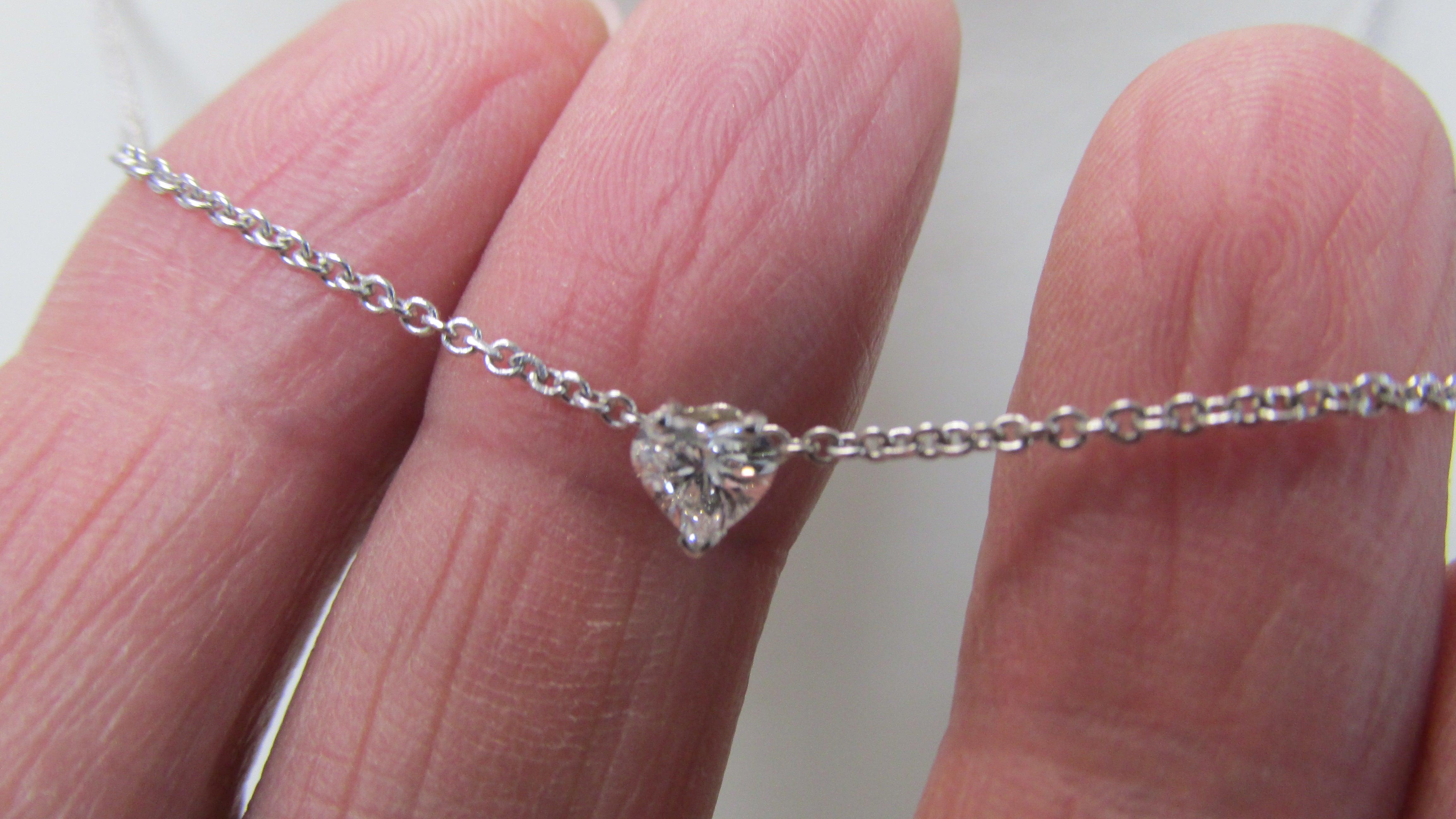 Mini Diamond Heart Solitaire Necklace - Thenetjeweler