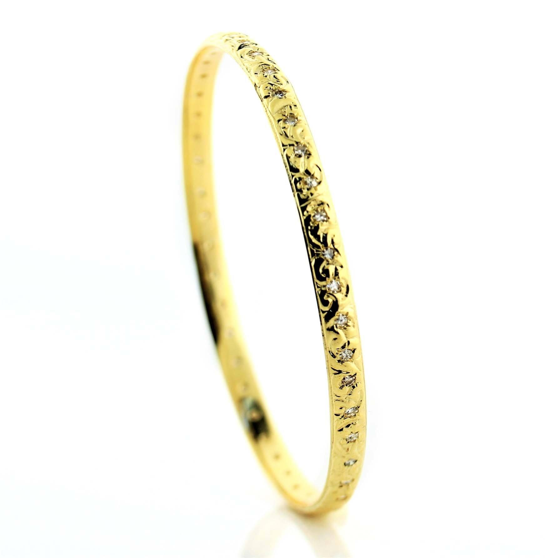 Diamond Moroccan style bangle bracelet - Thenetjeweler