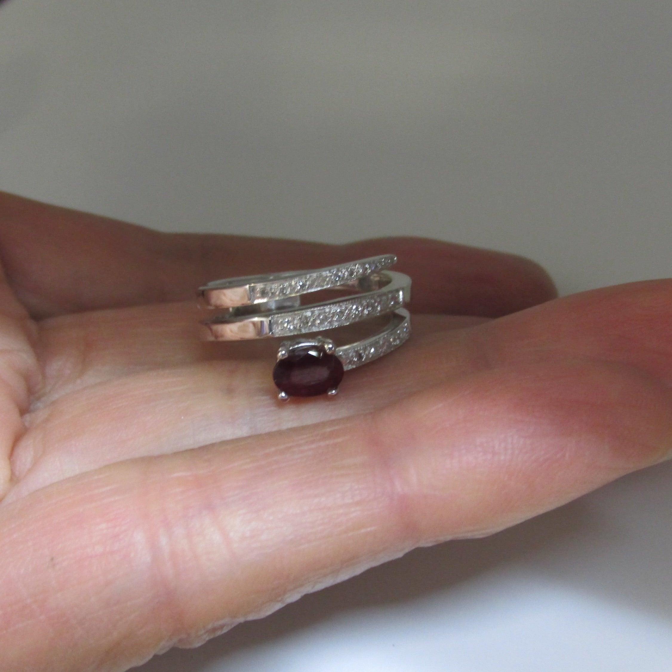 Ruby and Diamond Ring Band White Gold - Thenetjeweler