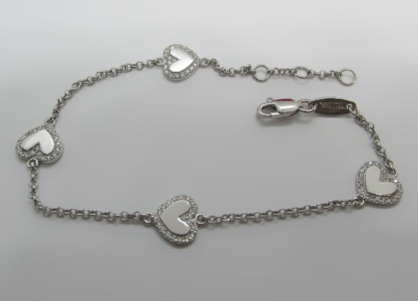 3 Diamond Hearts Bracelet 18K Gold - Thenetjeweler