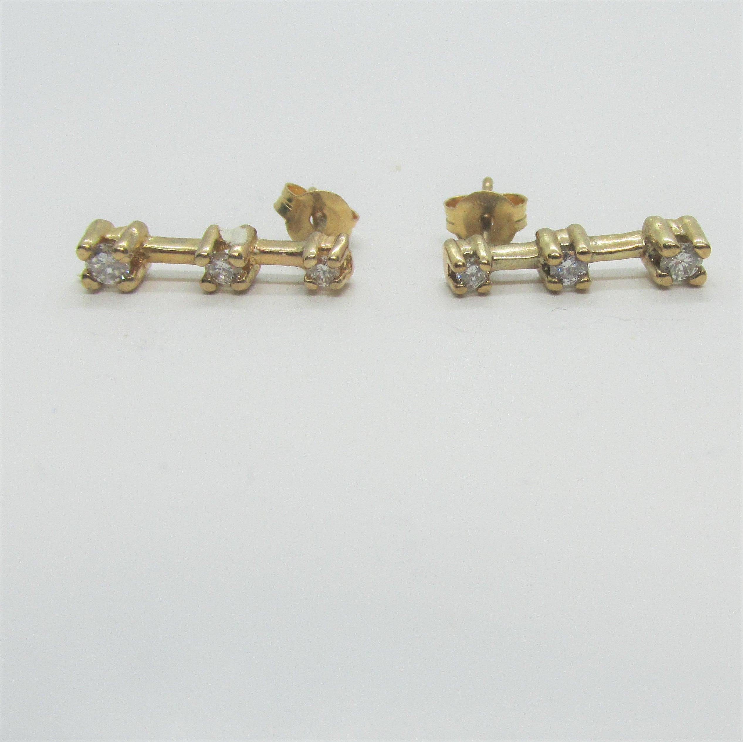 Diamond Journey Earrings in Yellow Gold - Thenetjeweler