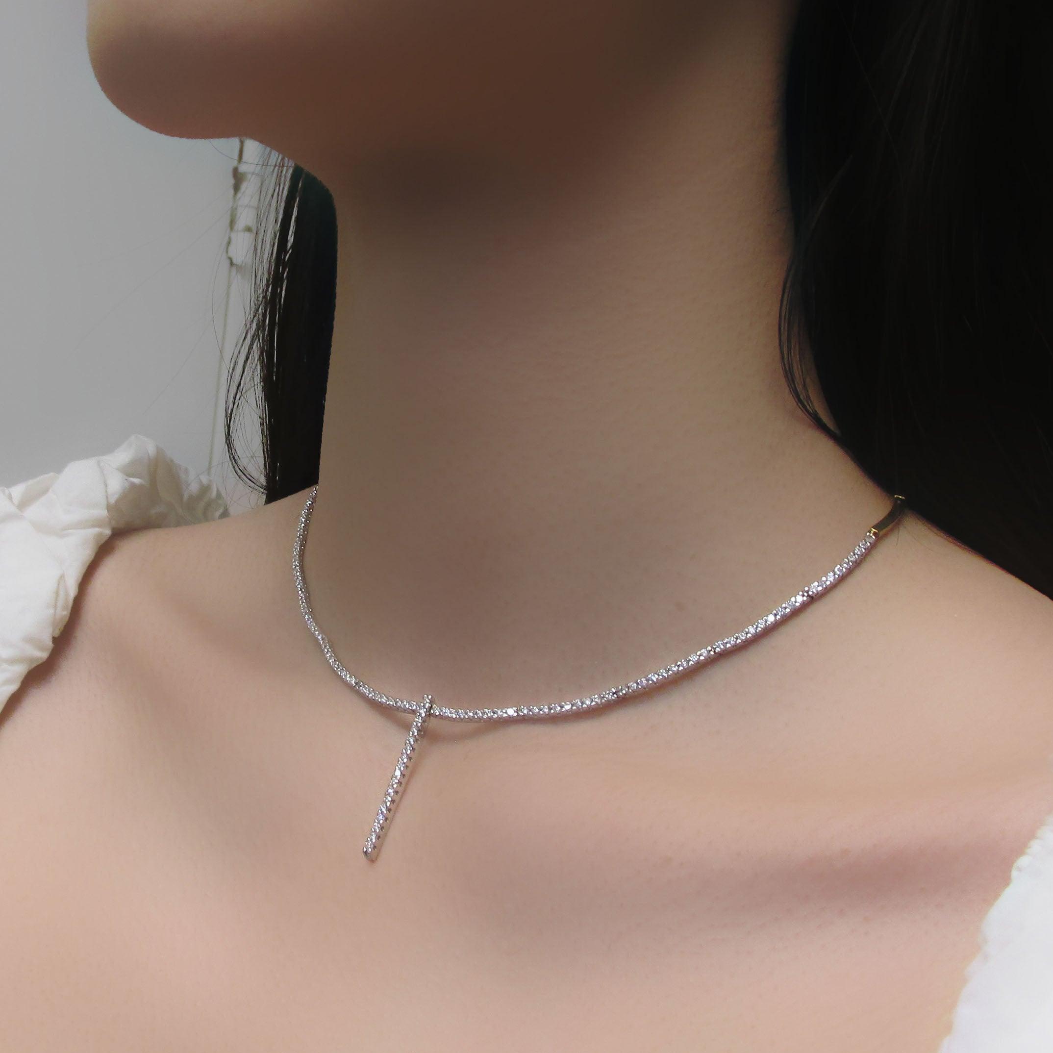 Diamond Drop Bar Necklace - Thenetjeweler