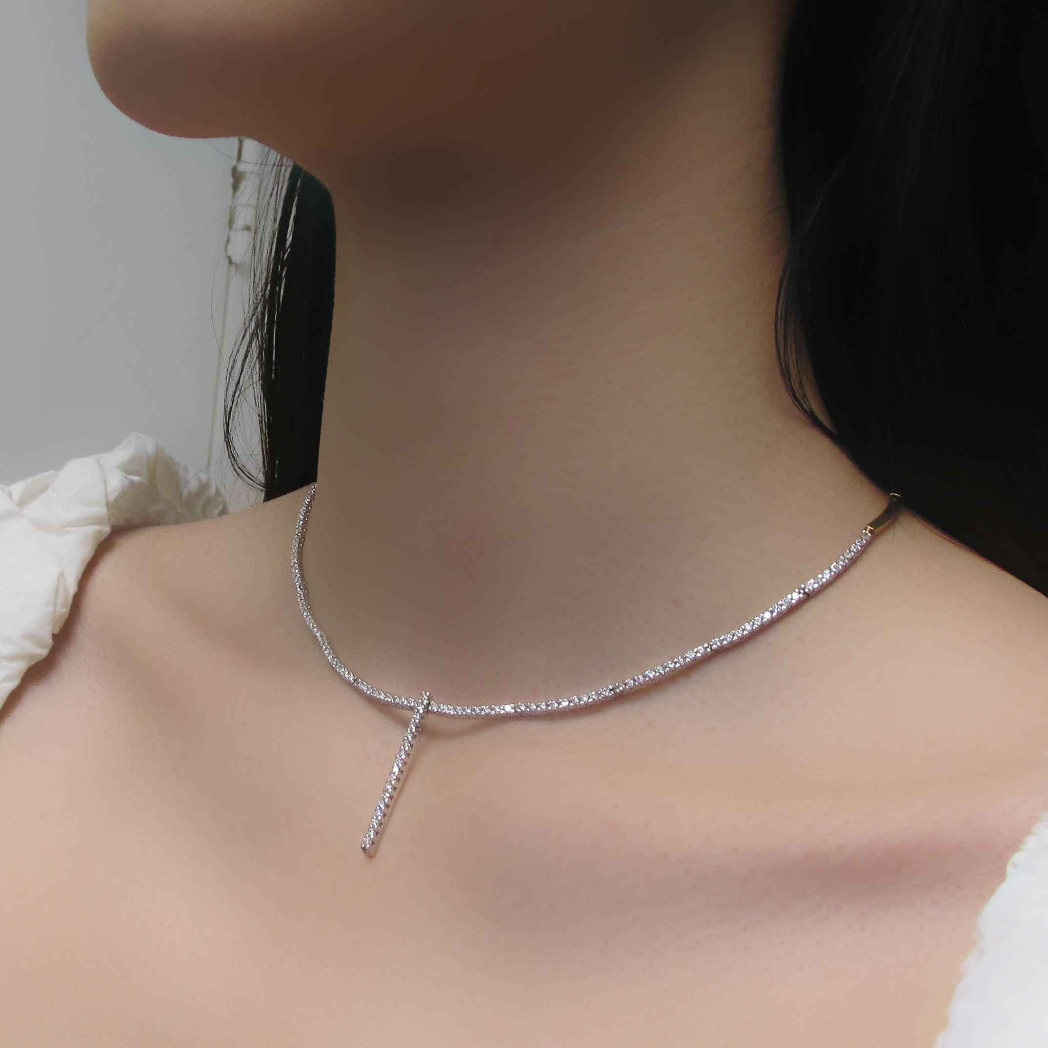 Diamond Drop Bar Necklace - Thenetjeweler