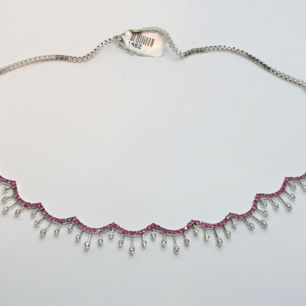Diamond and Pink Sapphire Necklace - Thenetjeweler