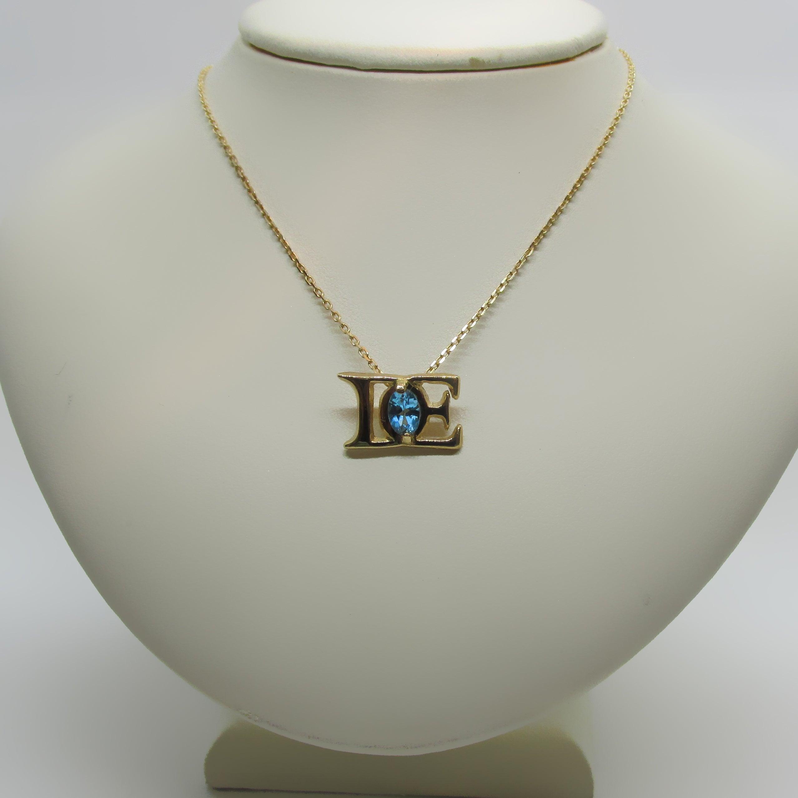 DE Pendant Necklace 14K Yellow Gold - Thenetjeweler