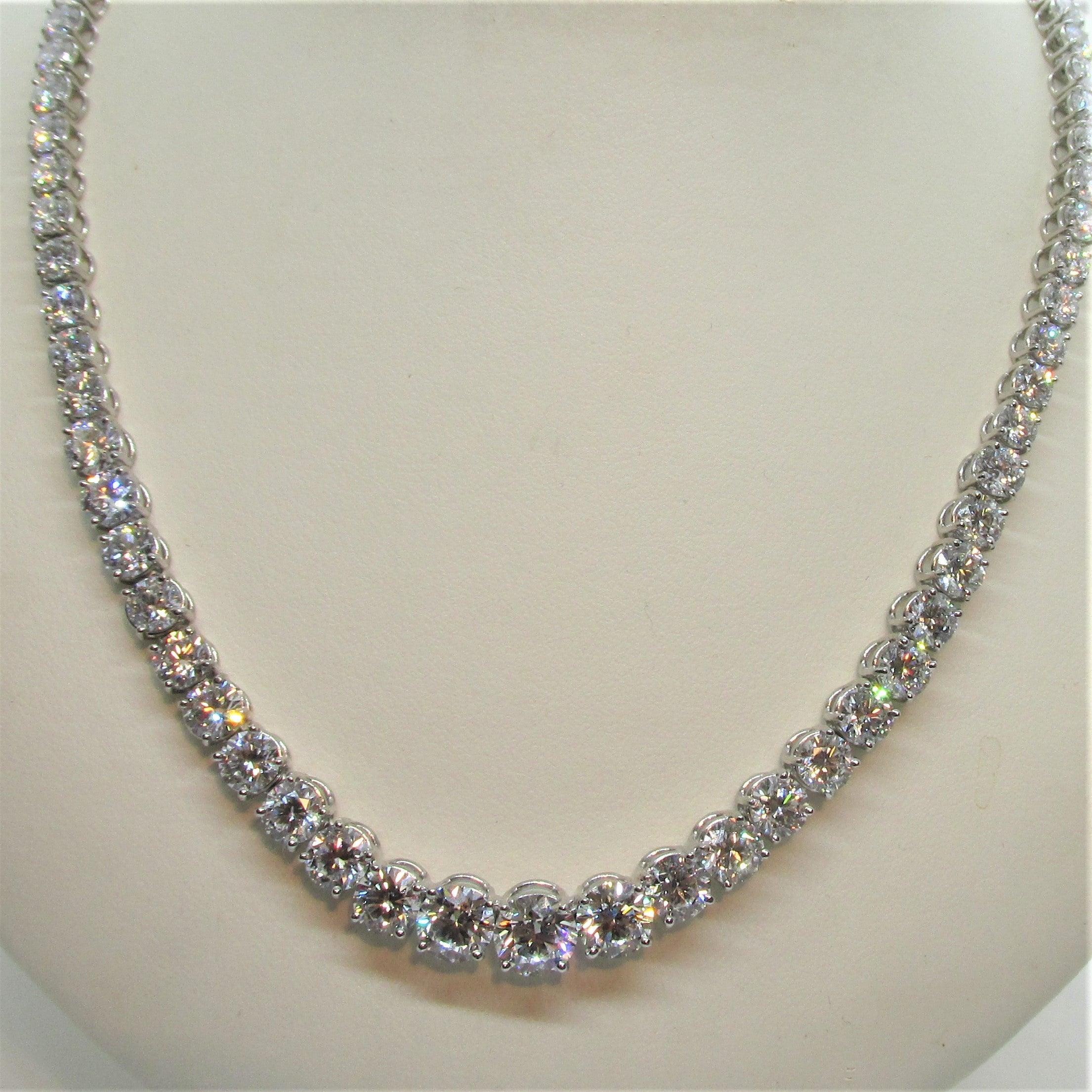 Graduated Diamond Tennis Necklace - Thenetjeweler
