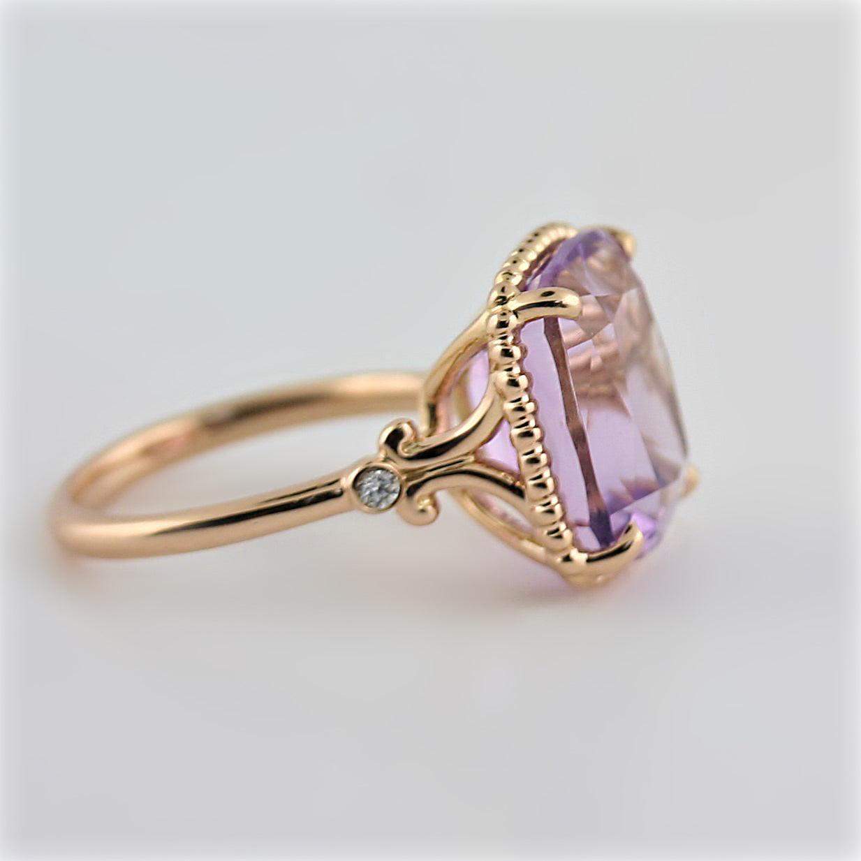 Tiffany Sparklers Amethyst Cocktail Ring 18K Rose Gold - Thenetjeweler