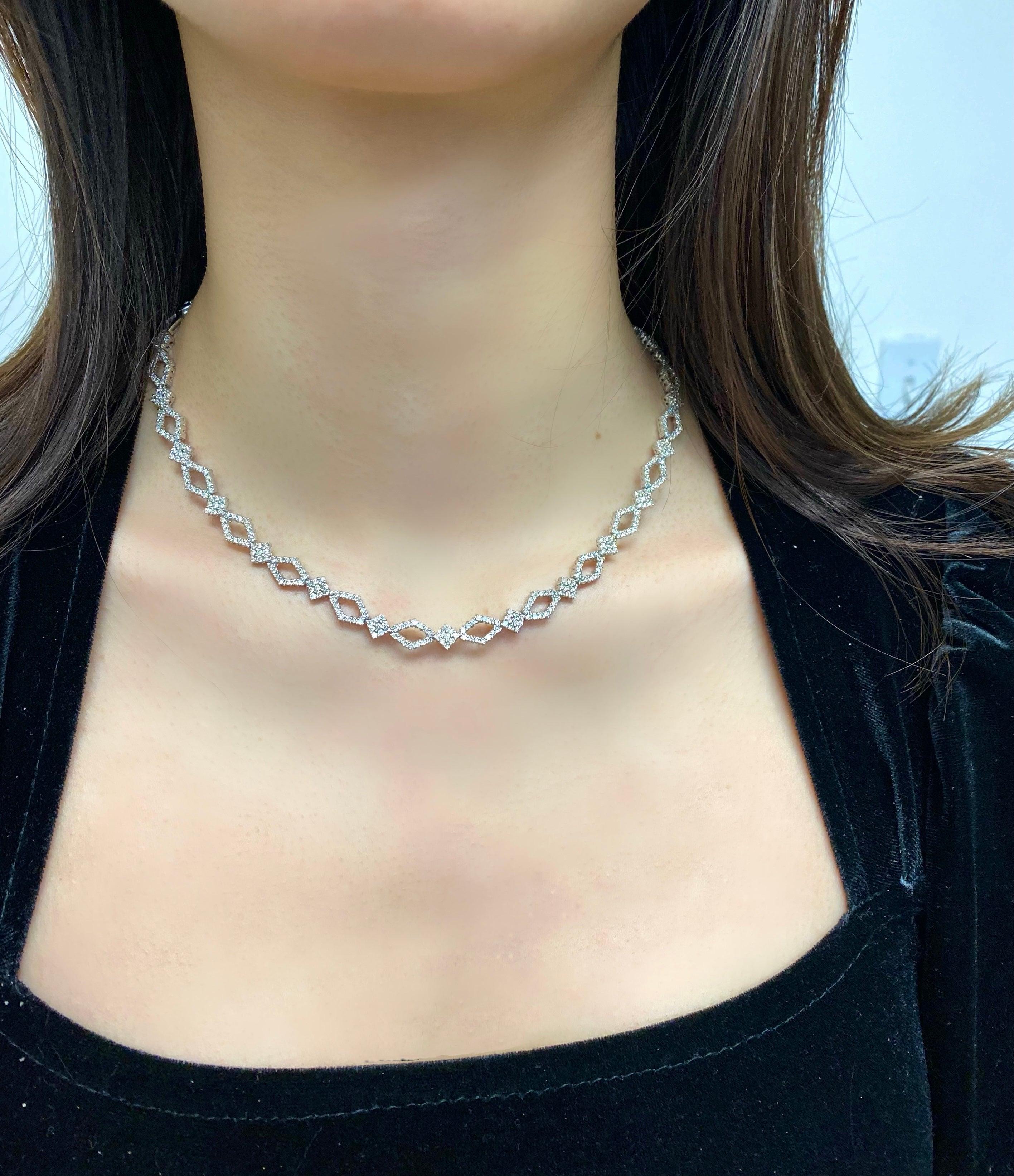 Tennis Rhombus Diamond Necklace - Thenetjeweler