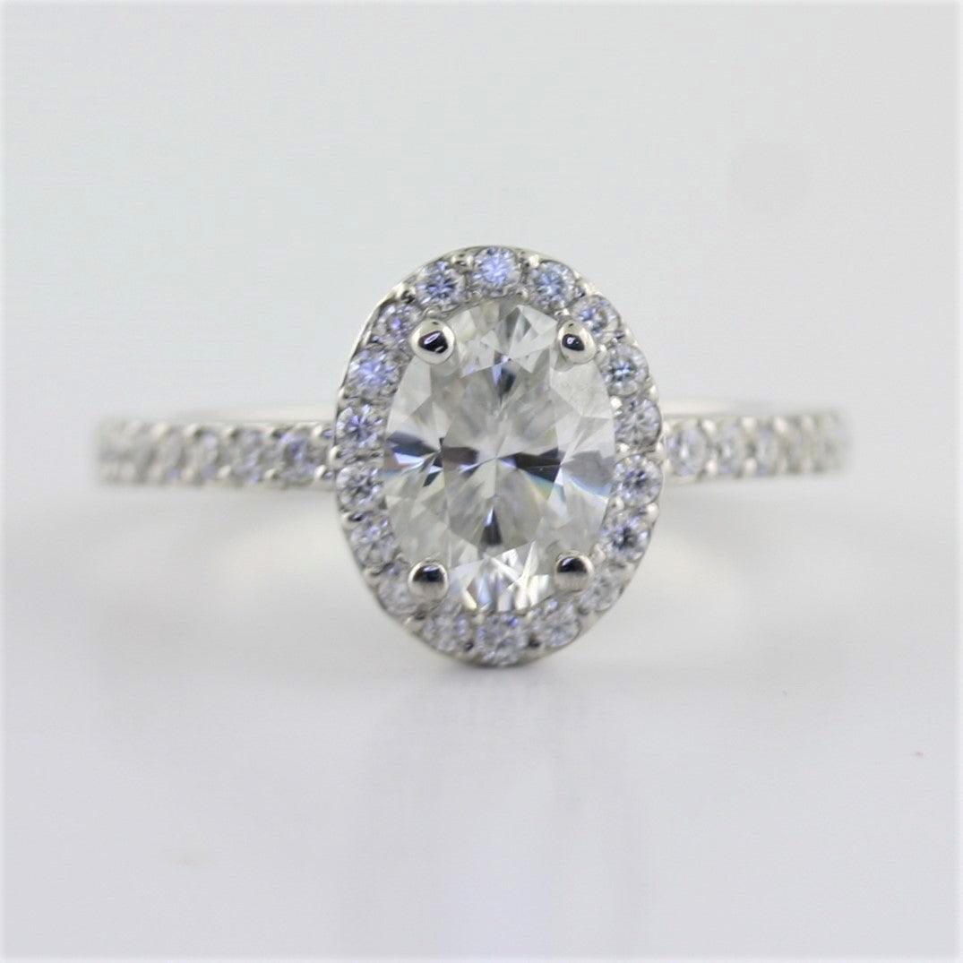 Oval Halo Moissanite Ring - Thenetjeweler