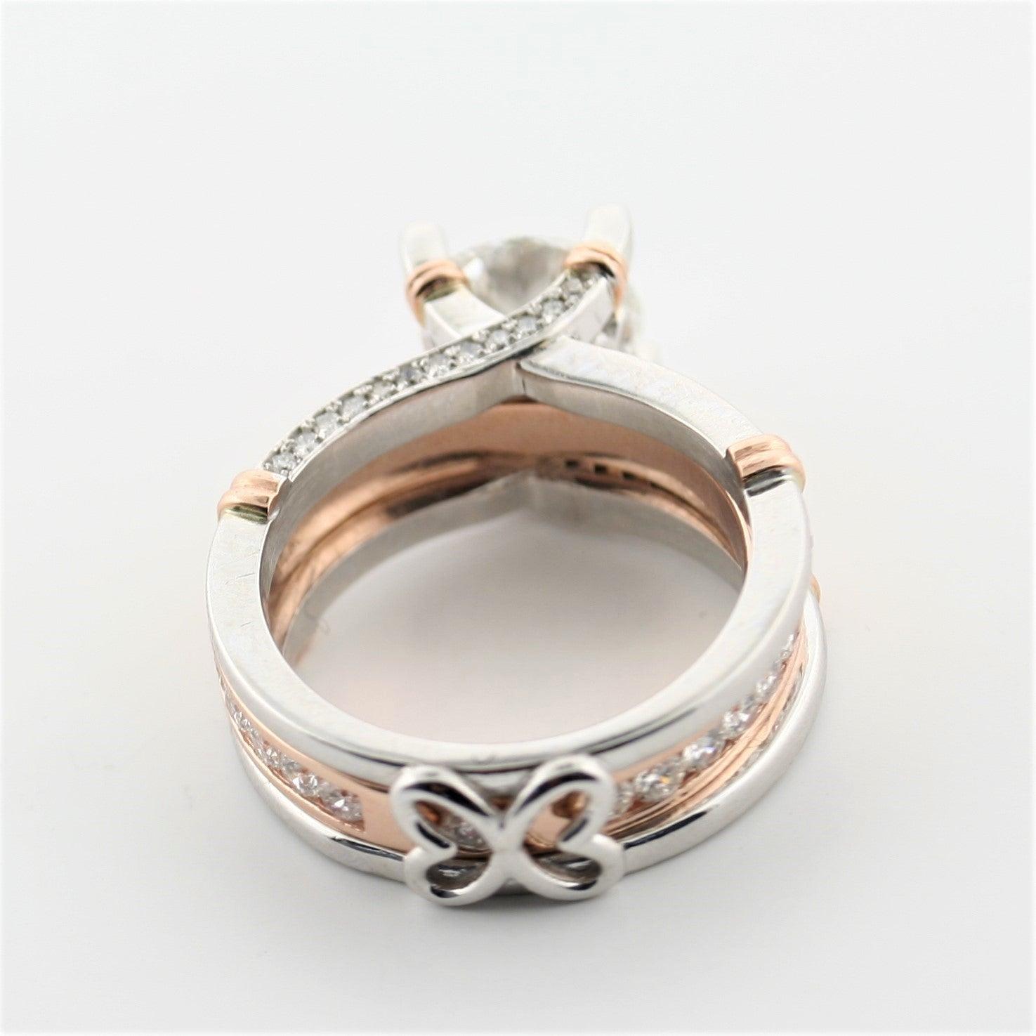 Diamond Band Set Solitaire and Guard Wrap Jacket - Thenetjeweler