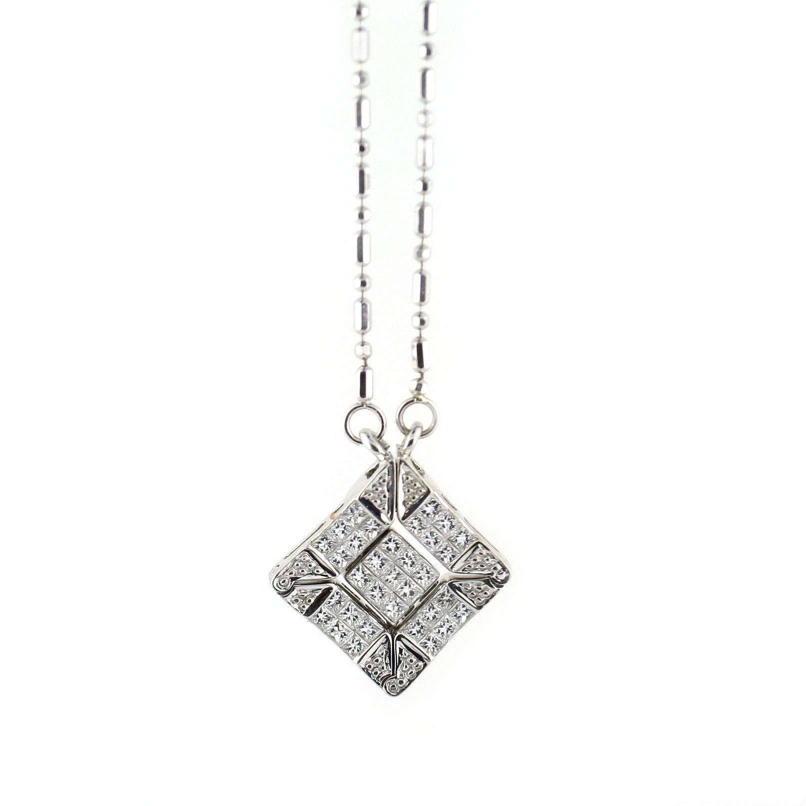 Convertible Pendant Necklace Magnetic 14k White Gold - Thenetjeweler