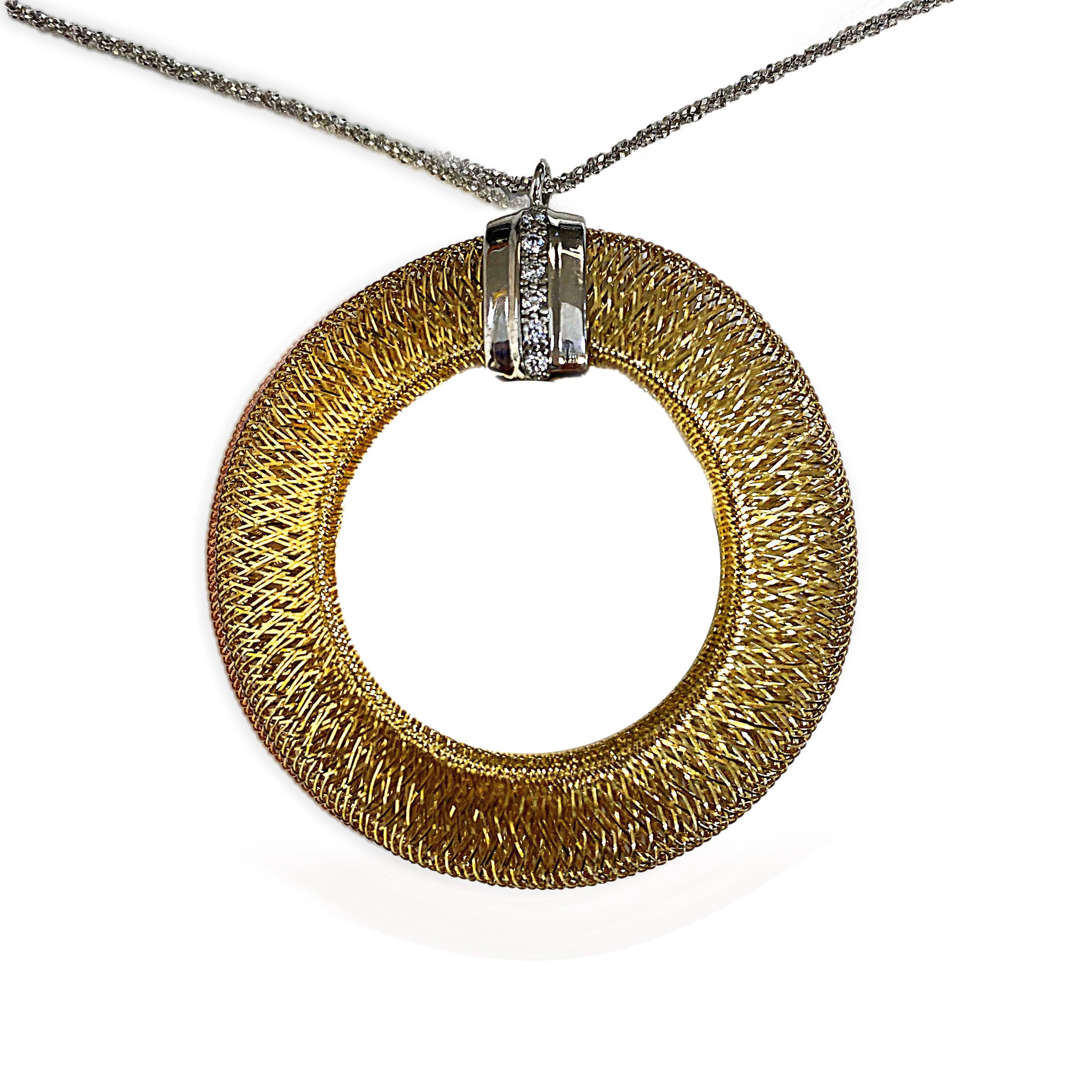 Mesh Open Circle Drop Necklace - Thenetjeweler