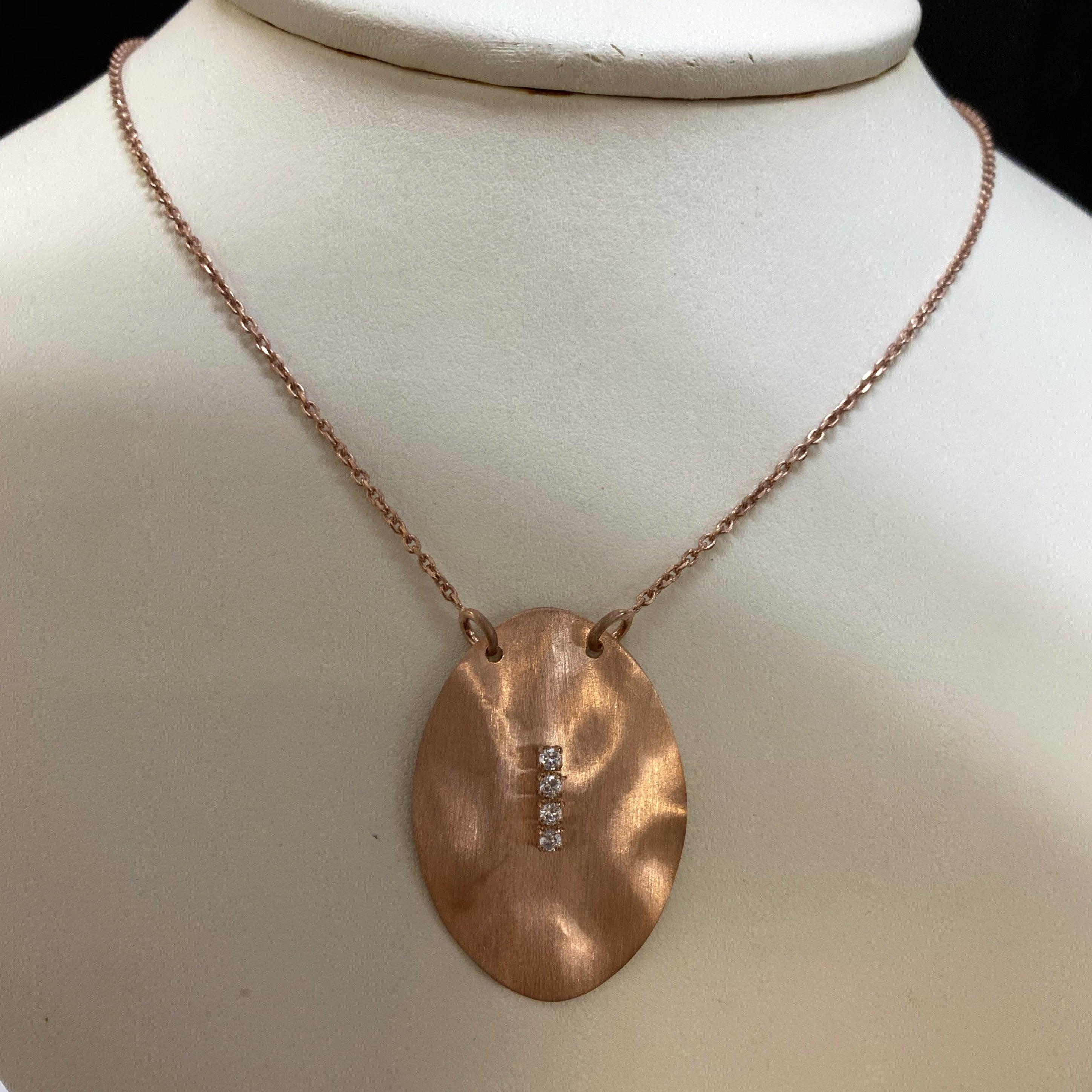 Italian Bronze Tone Sterling Silver Drop Necklace - Thenetjeweler