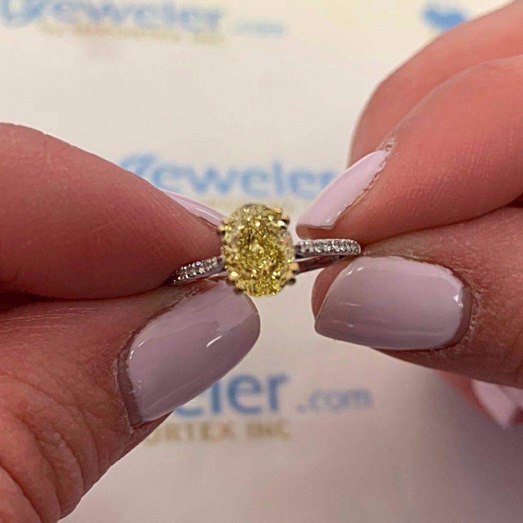Yellow Diamond Engagement Ring - Thenetjeweler