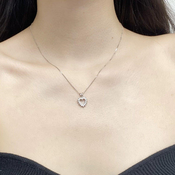 Open Heart Diamond Pendant - Thenetjeweler