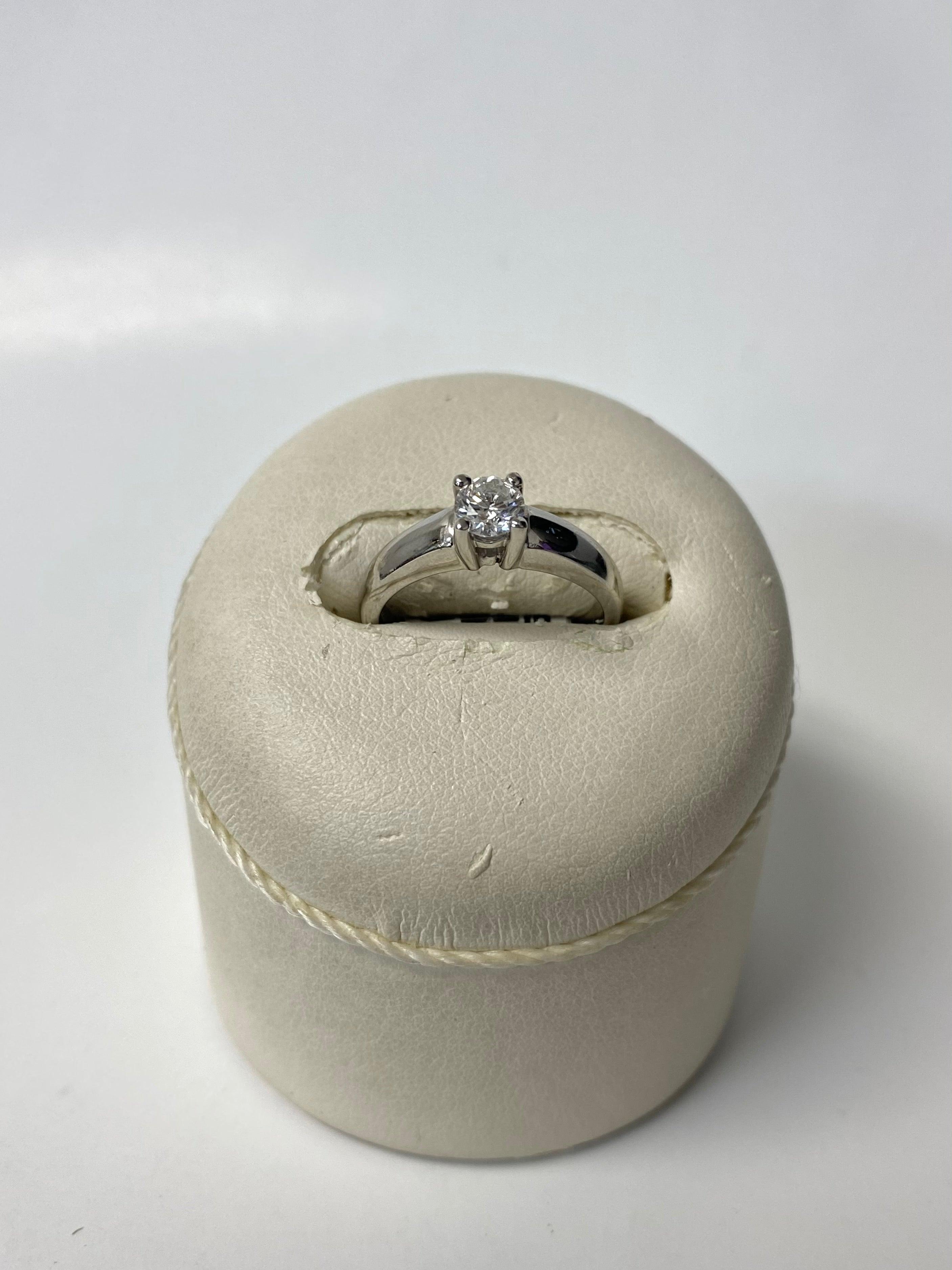 Solitaire Diamond Engagement Ring 14K White Gold - Thenetjeweler