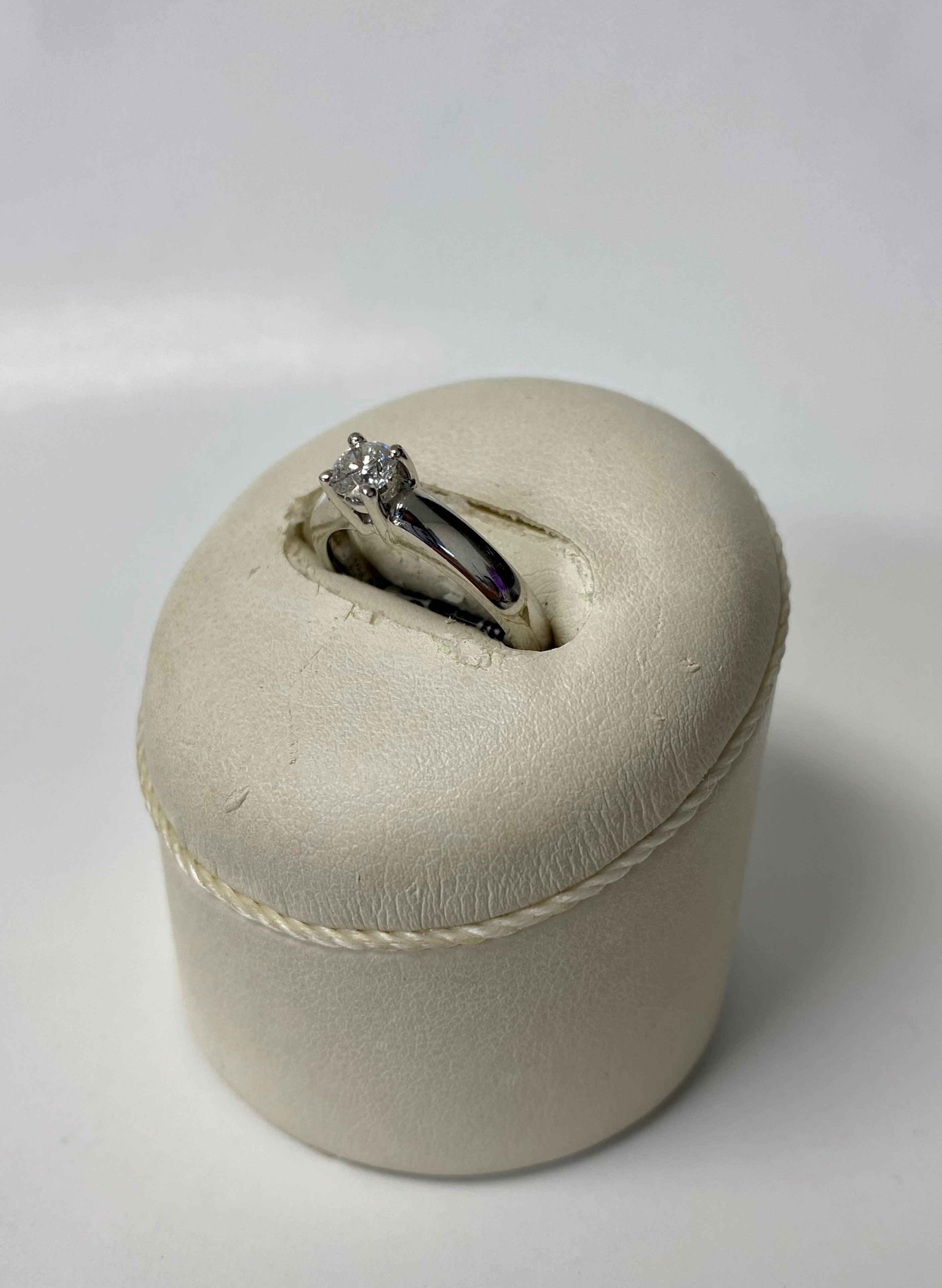 Solitaire Diamond Engagement Ring 14K White Gold - Thenetjeweler