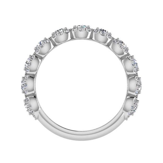 Halo Diamond Semi Eternity Ring 18K Gold - Thenetjeweler