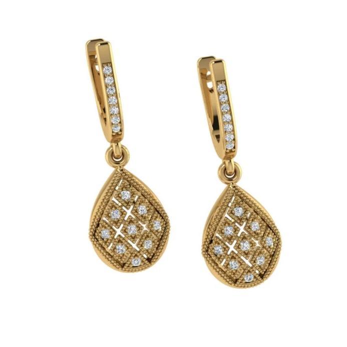 Diamond Drop Earrings White Gold 0.22 ctw - Thenetjeweler