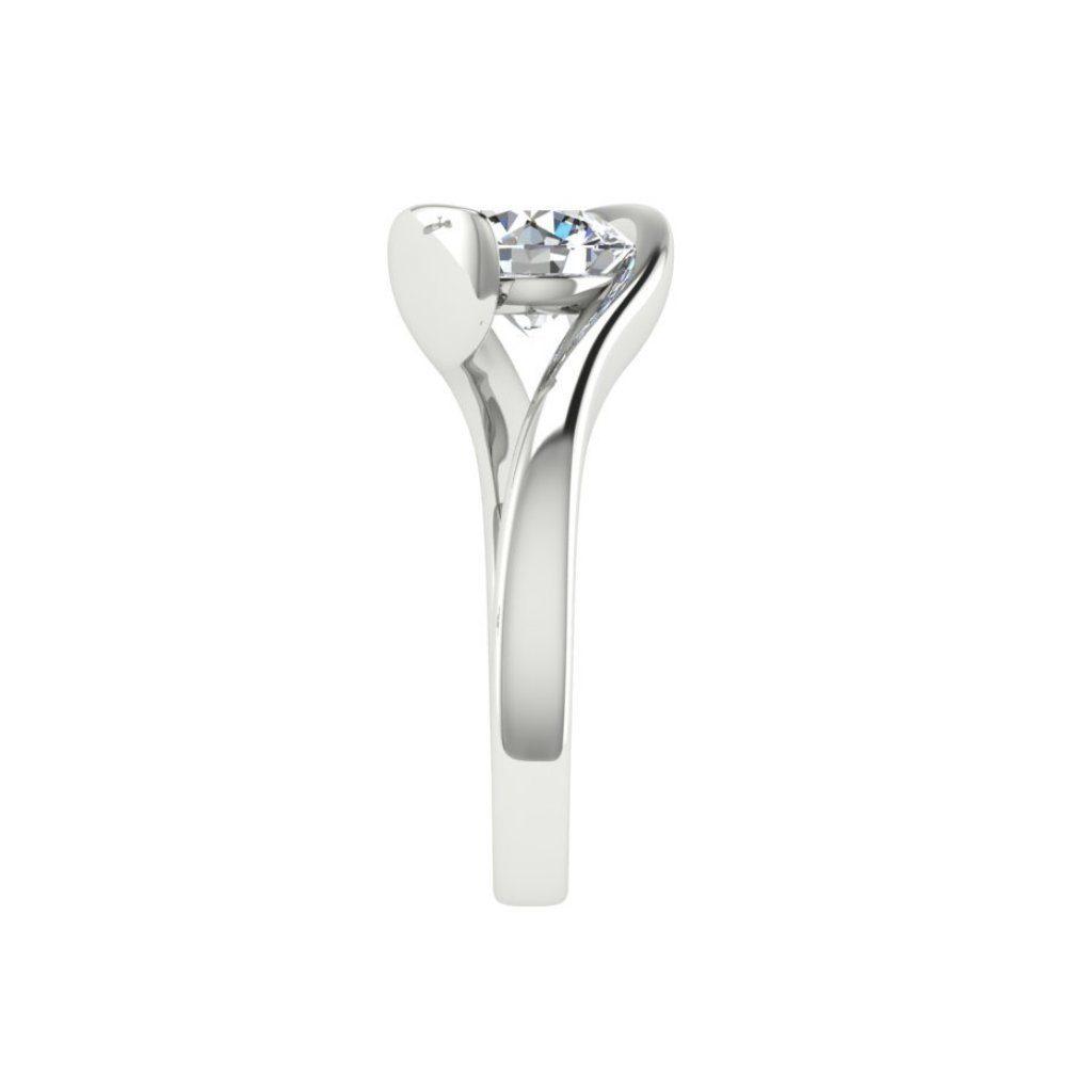 Twist Solitaire Diamond Engagement Ring 18K Gold - Thenetjeweler