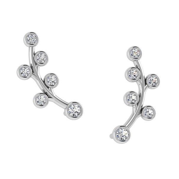 Climber Diamond Earrings 14K White Gold - Thenetjeweler