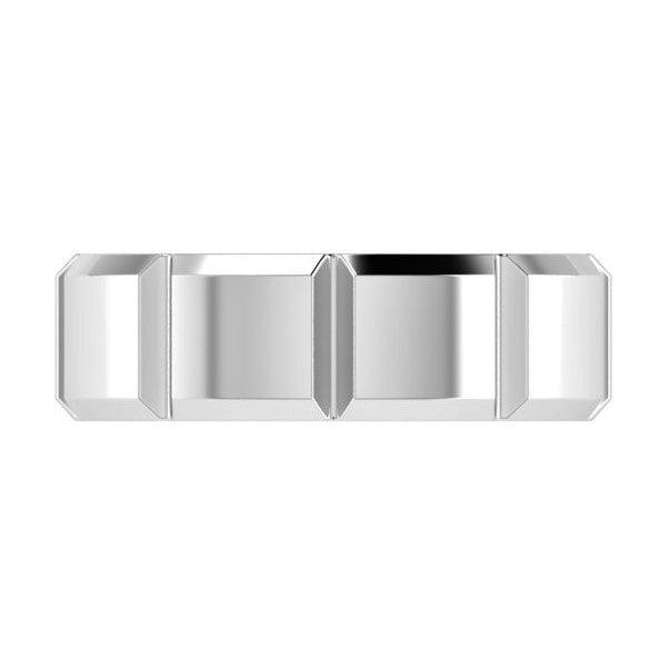 Patterned Men's Wedding Band White Gold 7.0mm - Thenetjeweler