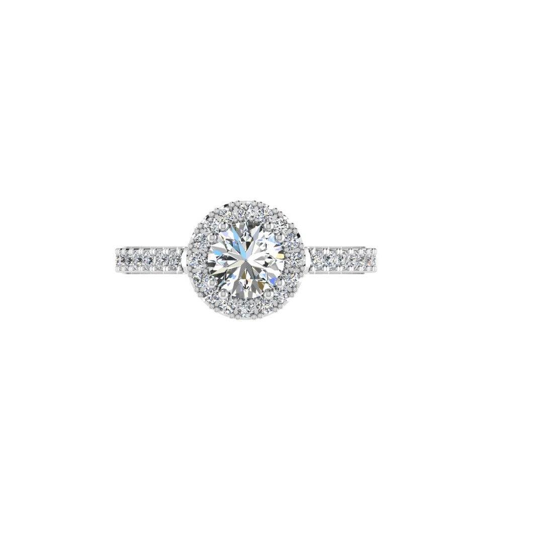 Round Halo Diamond Engagement Ring 0.43 ct.tw. - Thenetjeweler