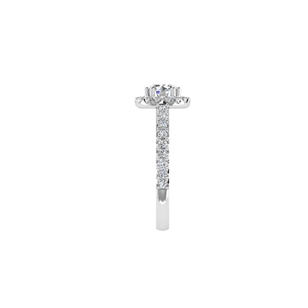 Round Halo Diamond Engagement Ring 0.43 ct.tw. - Thenetjeweler