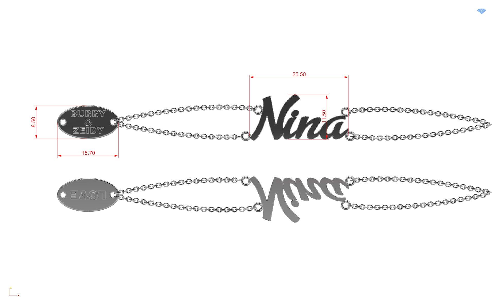 "Nina" Personalized Name Bracelet 10K Gold - Thenetjeweler