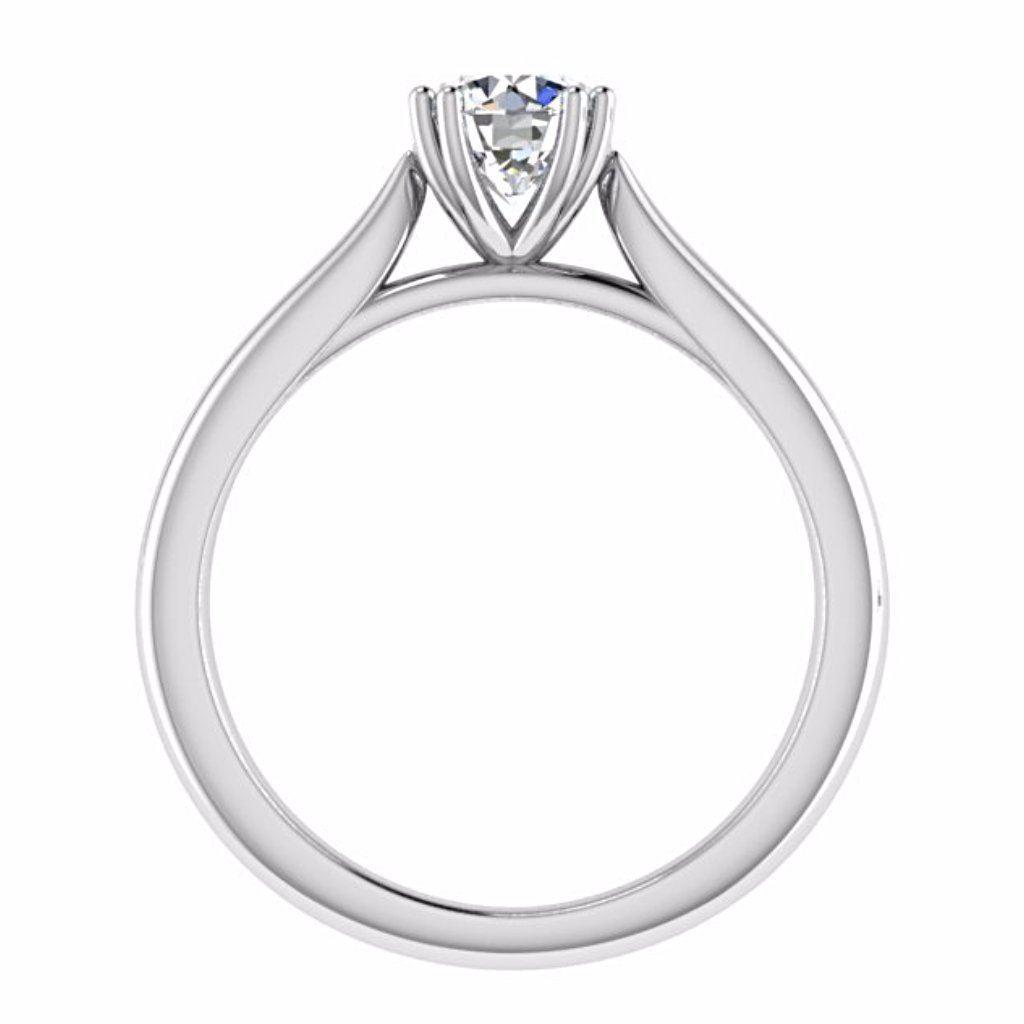 Round Solitaire Diamond Engagement Ring 18K Gold - Thenetjeweler