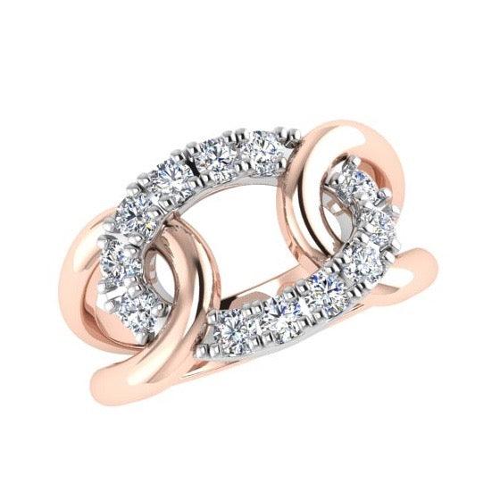 Two Tone Looped Design Ring 14K Gold - Thenetjeweler