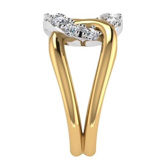 Two Tone Looped Design Ring 14K Gold - Thenetjeweler