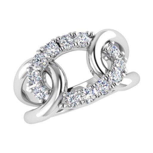 Two Tone Looped Design Ring 14K Gold - Thenetjeweler