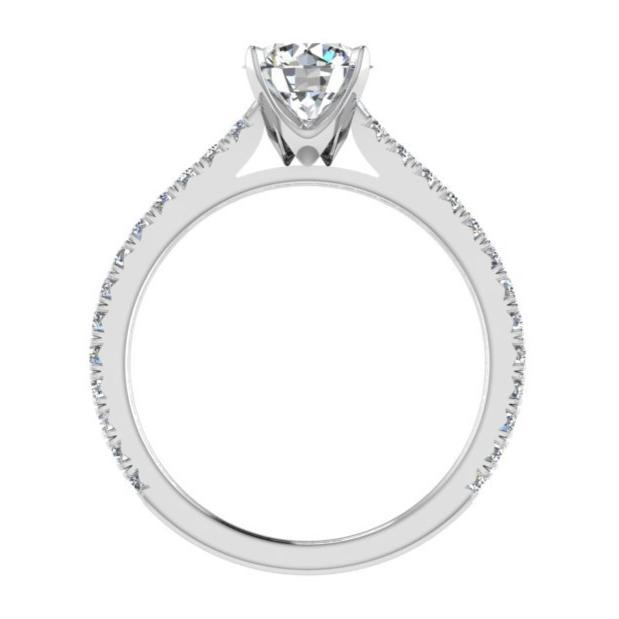 Round Diamond Side Stone Engagement Ring 18K Gold (0.33 ct. tw) - Thenetjeweler