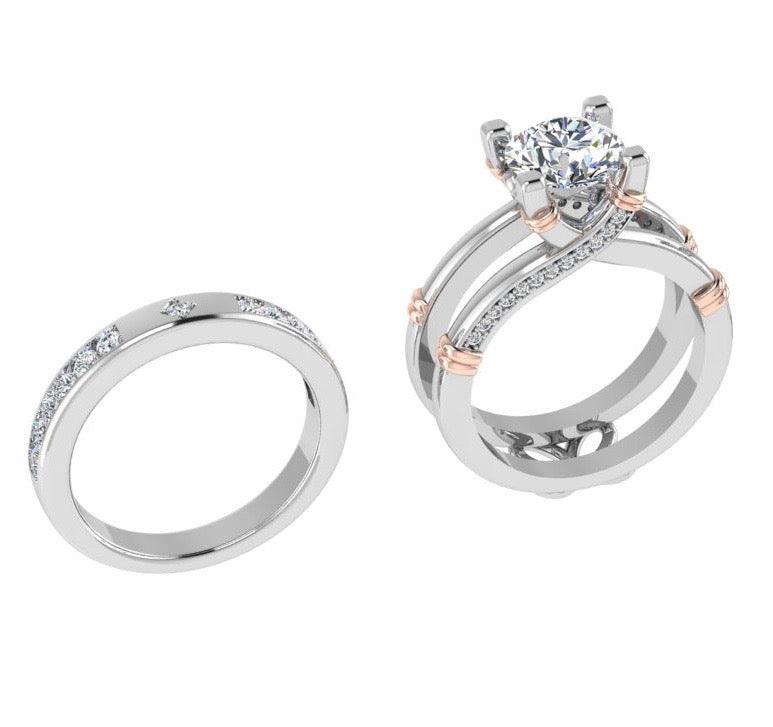 Engagement ring and Wedding band Set - Thenetjeweler