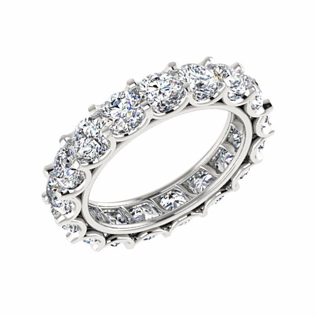 Round Diamond Eternity Band Ring, 3.40 ct.tw 18K Gold - Thenetjeweler