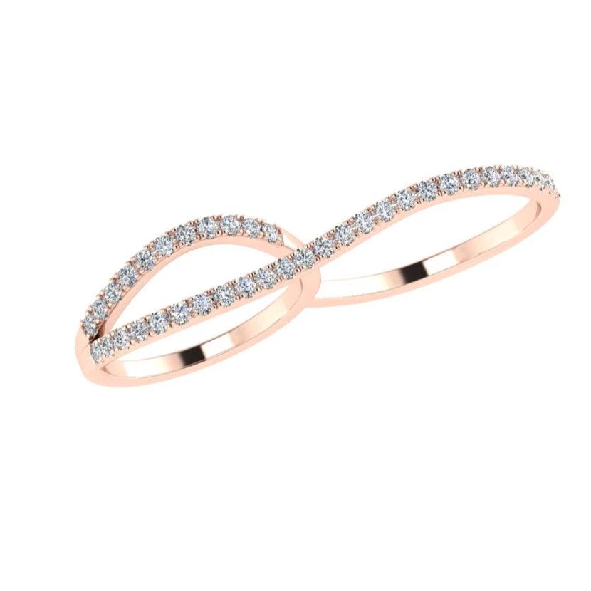 Diamond Two Finger Ring - Thenetjeweler
