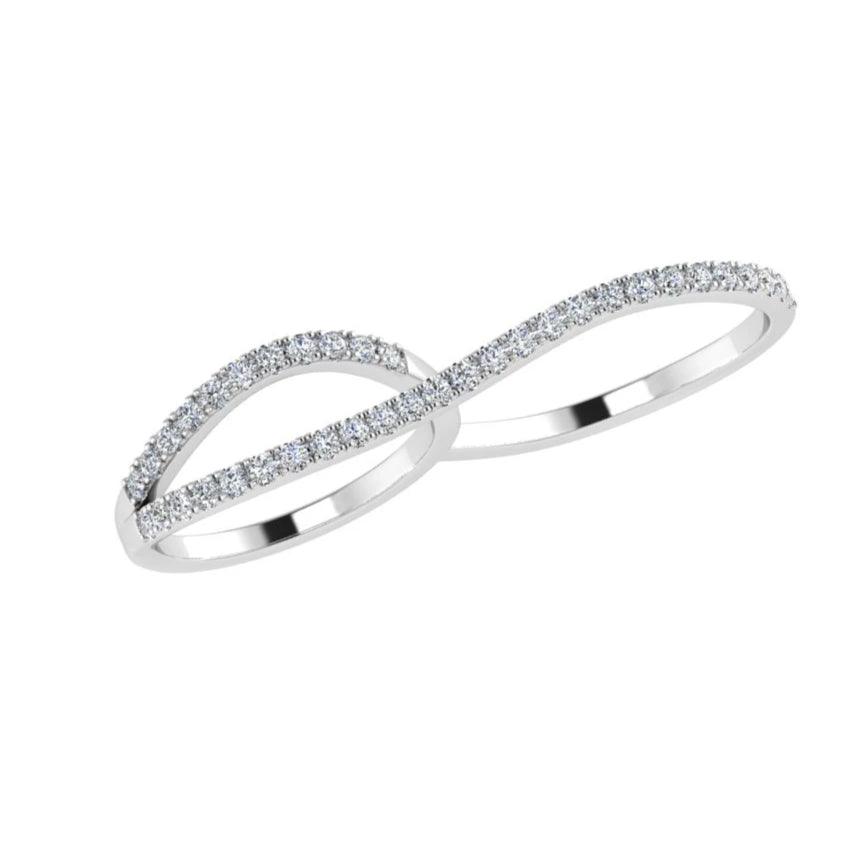 Diamond Two Finger Ring - Thenetjeweler