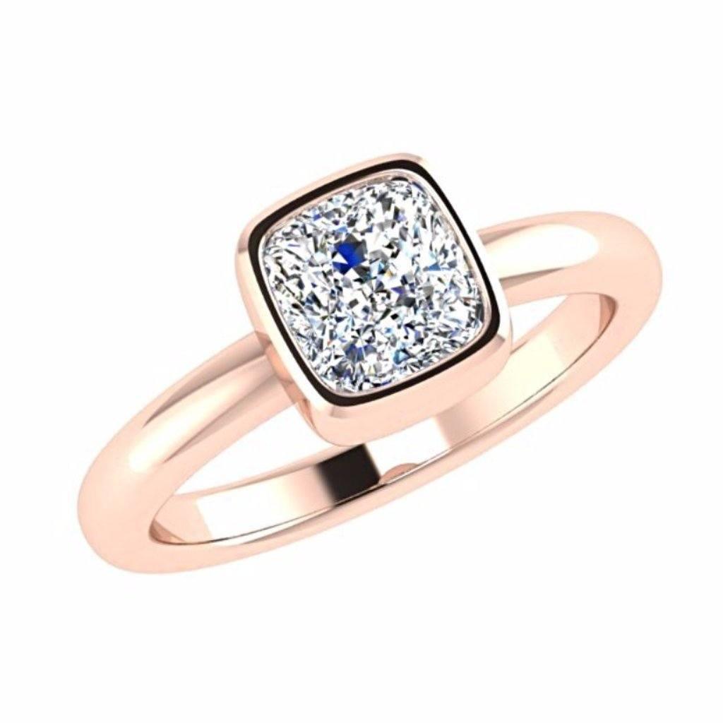 Cushion Shape Solitaire Diamond Engagement Ring Setting 18K Gold - Thenetjeweler