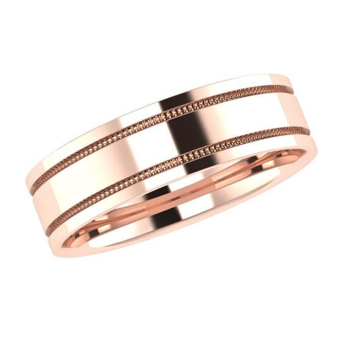 Milgrain Men's Wedding Band - Thenetjeweler