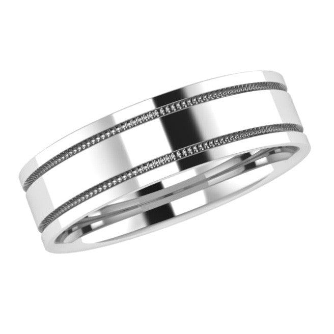 Milgrain Men's Wedding Band - Thenetjeweler